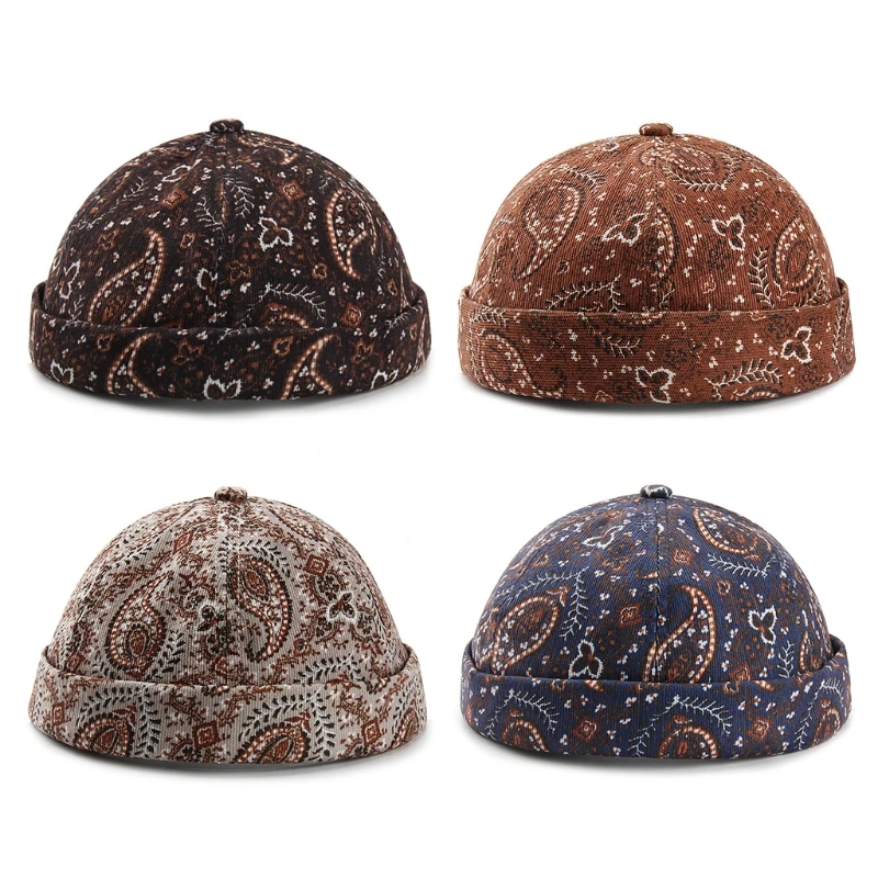 652F Beanie Hat with Paisley Decoration Unisex Vintage Brimless Beanie Hat Patch Hip Hop Landlord Cap
652F Beanie Hat with Paisley Decoration Unisex Vintage Brimless Beanie Hat Patch Hip Hop Landlord Cap
