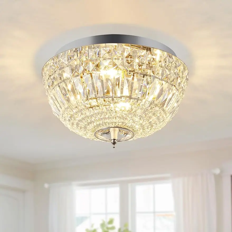 

Dimmable Dining Room Chandelier Flush Mount Chandelier Crystal Chandeliers Chrome Chandelier Light Fixture Modern