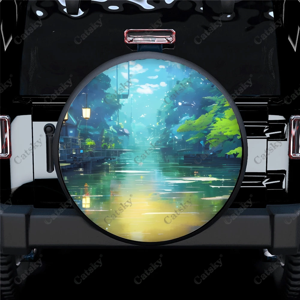 

Чехол для запасных шин с ярким рисунком неба, водонепроницаемый протектор колеса для автомобиля, грузовика, внедорожника, прицепа, Rv