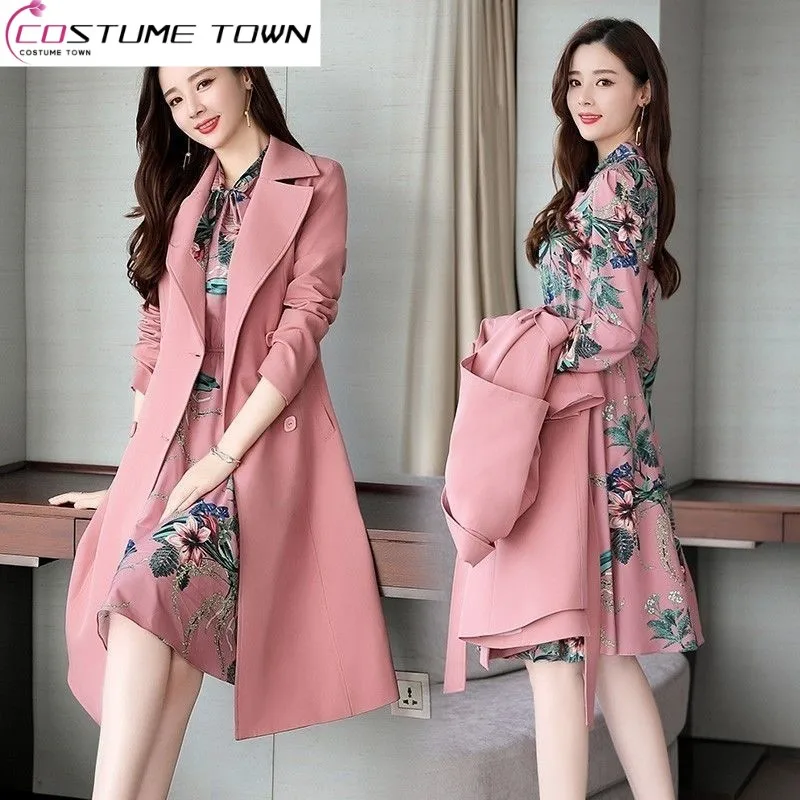 One Piece/Two Piece Set 2023 New Korean Early Spring Fashion Dress Set Windbreaker Coat Two Piece Set for Women
One Piece/Two Piece Set 2023 New Korean Early Spring Fashion Dress Set Windbreaker Coat Two Piece Set for Women
