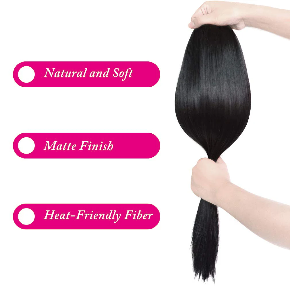 Straight Hair Clips Halo Hair Extensions Remy Human Hair Clip In Hair Extensions 26 Inch #1B One Piece Hair Wire Hair Extensions 43 S8f51c45f8f774b0d832dbb8c32e0cee3S