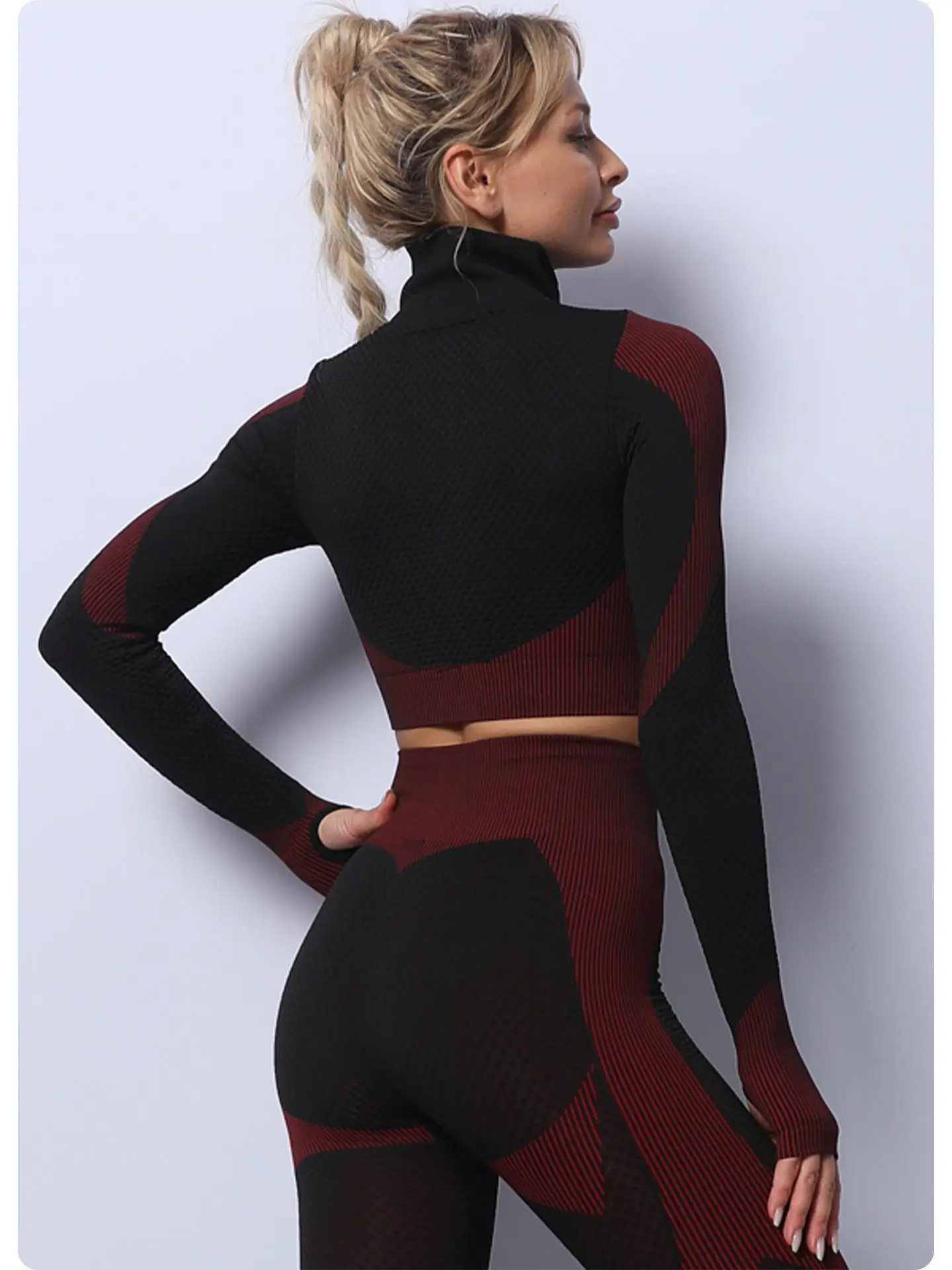 Athleisure Set High Waist Compression Leggings Sets Seamless Padded Breathable Moisture Set Lightweight Zip Up Jacket Sets 18 S8f5208fe3d324ff1a99d6bc23acd0e95T