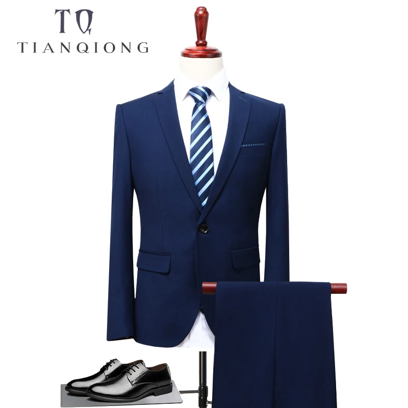 

TIAN QIONG, the stylish new type 2-piece slim-shaped classic men's suit with a single button (jacket + trousers)