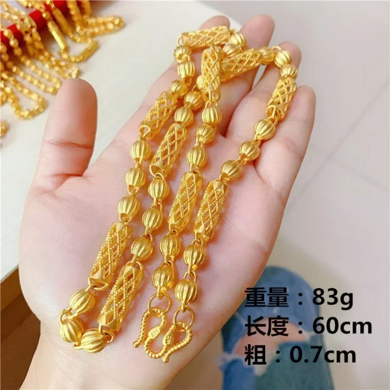 9999 Real Necklace Men's Golden Necklace Personalized New Large Thick Chain Transit Necklace S8f56be797f6943658bac639bb21af9f4Y