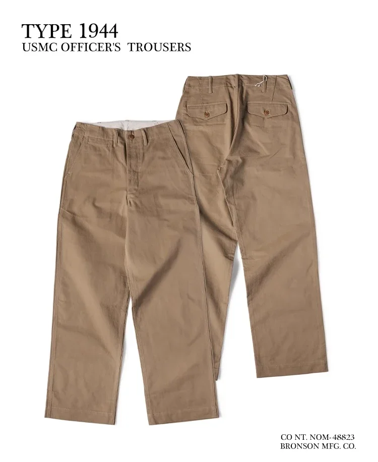 Bronson 1944 USMC Officer Chino Pants Straight-Leg Mens Military Trousers Khakis 71 S8f586f32f26c43dbb20585b7f1670f91T