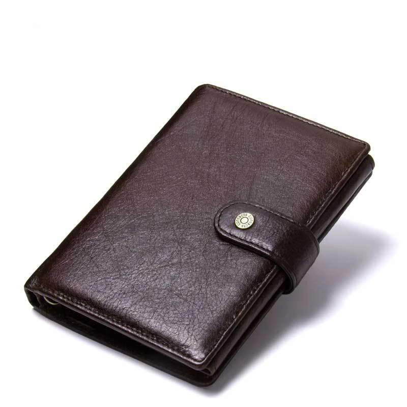 

Men's and Women's Genuine Leather Passport Card Holder Fashionable Multifunctional Waterproof Hasp ID Holder Coin Storage Wallet