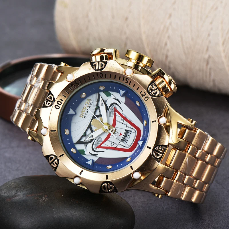 

Часы мужские кварцевые с хронографом, люксовые деловые повседневные водонепроницаемые с браслетом из нержавеющей стали