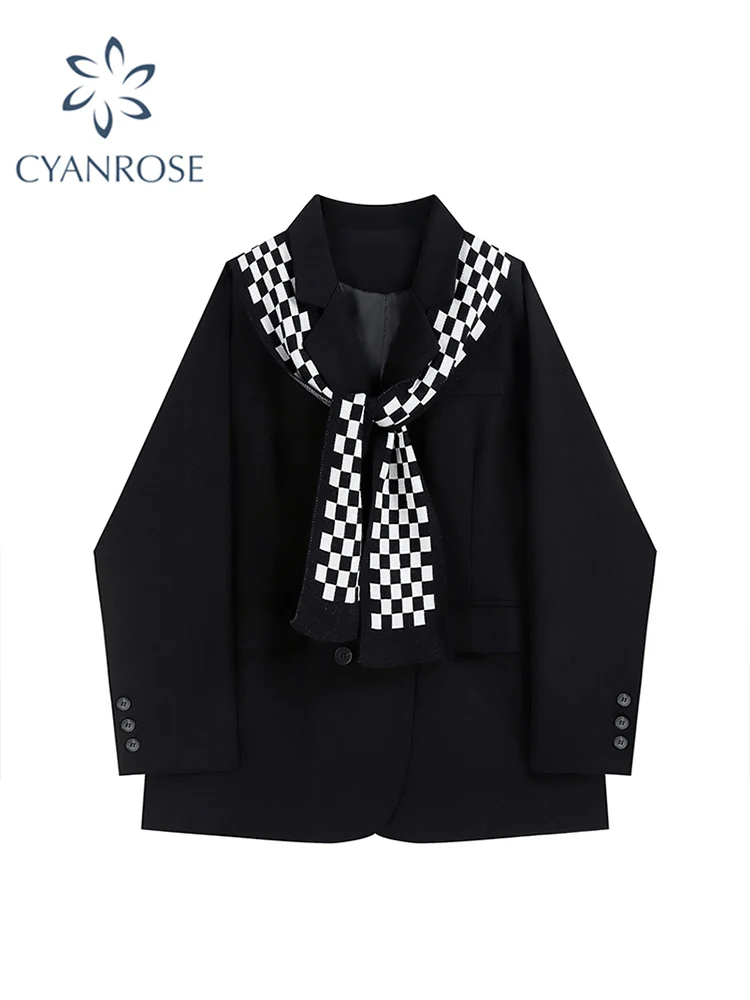Harajuku Ladies Casual Blazer Women Tie Black Oversized Blazer Jacket Female Elegant Business Long Sleeve Coat 2022 Autumn
Harajuku Ladies Casual Blazer Women Tie Black Oversized Blazer Jacket Female Elegant Business Long Sleeve Coat 2022 Autumn