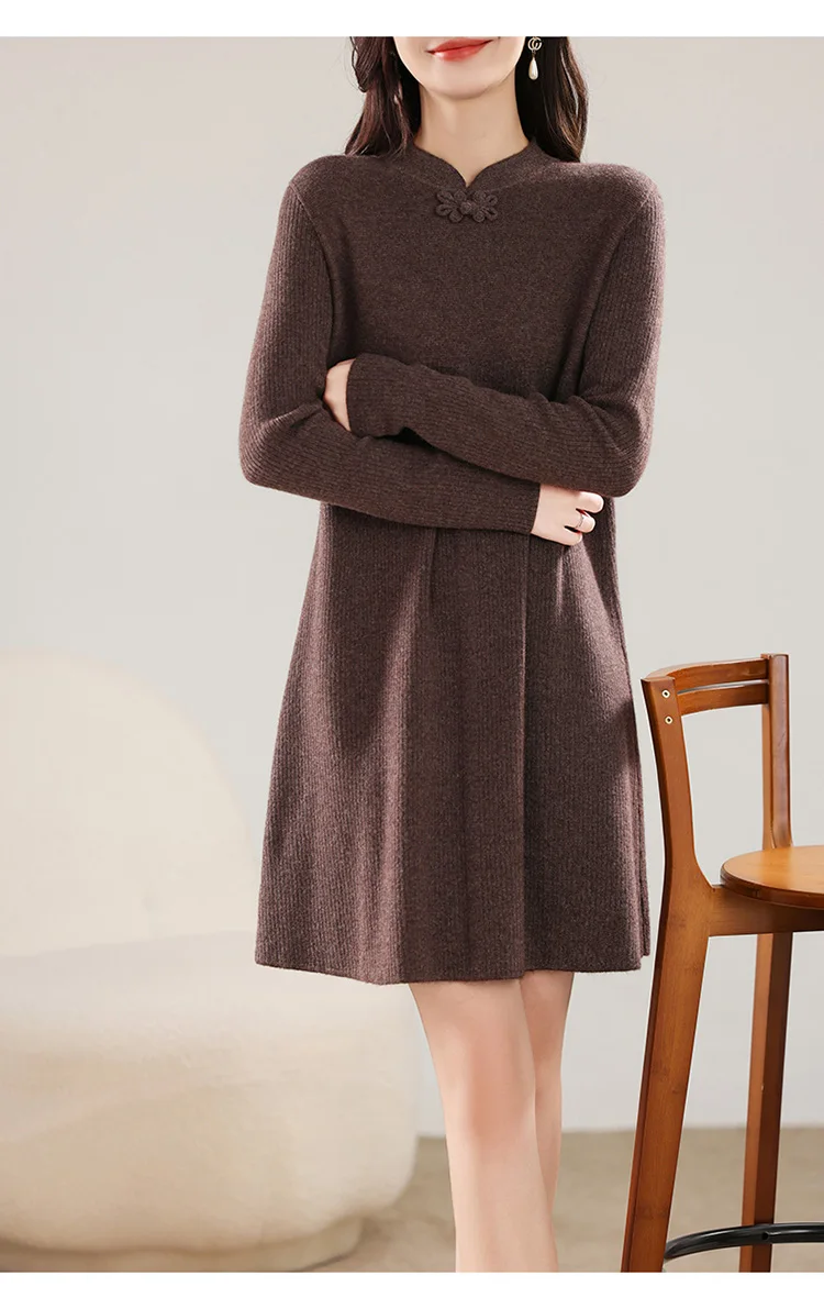 فستان نسائي طويل محبوك ، صوف ميرينو ، فستان تنحيف ، الأكثر مبيعًا في الشتاء والخريف ، جديد فستان نسائي طويل محبوك ، صوف ميرينو ، فستان تنحيف ، الأكثر مبيعًا في الشتاء والخريف ، جديد