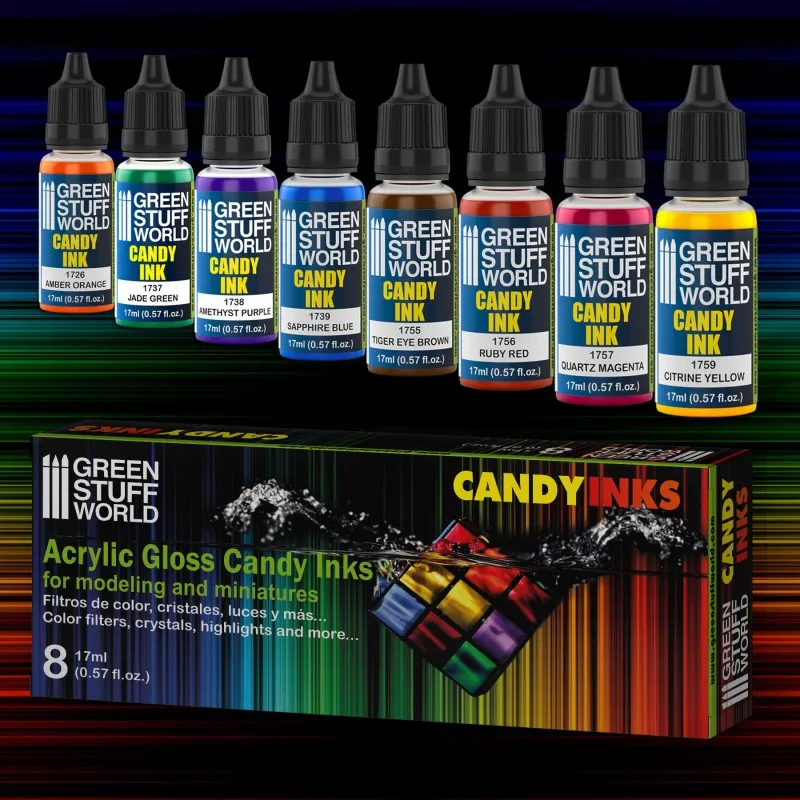 Green Stuff World Acrylic Gloss Candy Ink Paint Set for Modelling Paint and Miniatures
Green Stuff World Acrylic Gloss Candy Ink Paint Set for Modelling Paint and Miniatures