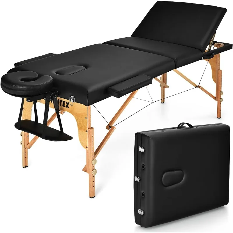 84inch Folding Massage Table Lash Bed, Portable 3 Sections Spa Salon Tattoo Bed with Face Cradle Armrests Wooden Legs
84inch Folding Massage Table Lash Bed, Portable 3 Sections Spa Salon Tattoo Bed with Face Cradle Armrests Wooden Legs