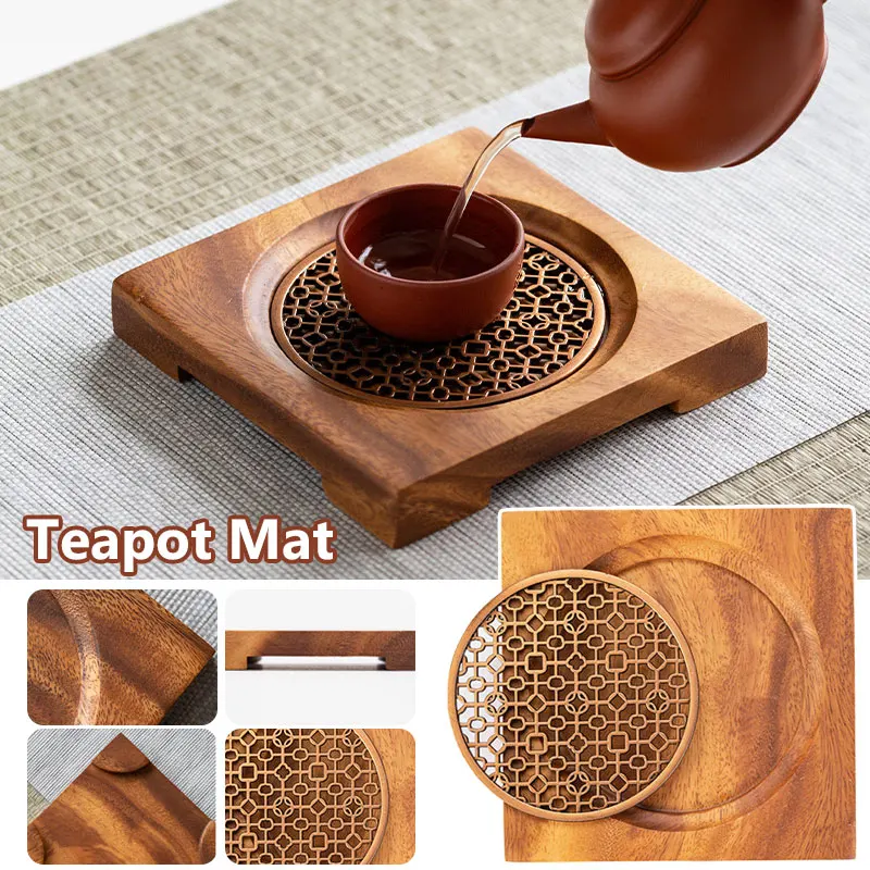 Wood Teapot Mat Household Pot Holder Coaster Tea Ceremony Teapot Tray Base Support Kung Fu Tea Set Accessories Crafts
Wood Teapot Mat Household Pot Holder Coaster Tea Ceremony Teapot Tray Base Support Kung Fu Tea Set Accessories Crafts