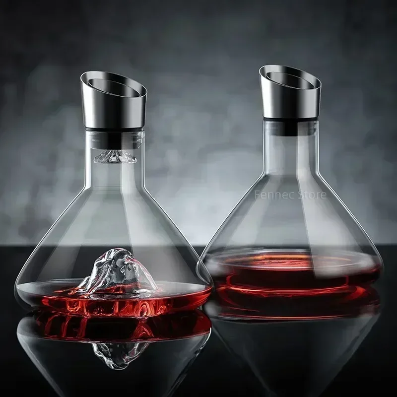 

European Iceberg Glass Transparent Dispenser Gift Bar Decanter Jug Lead-free Wine Decoration Crystal High-end Whisky Vodka