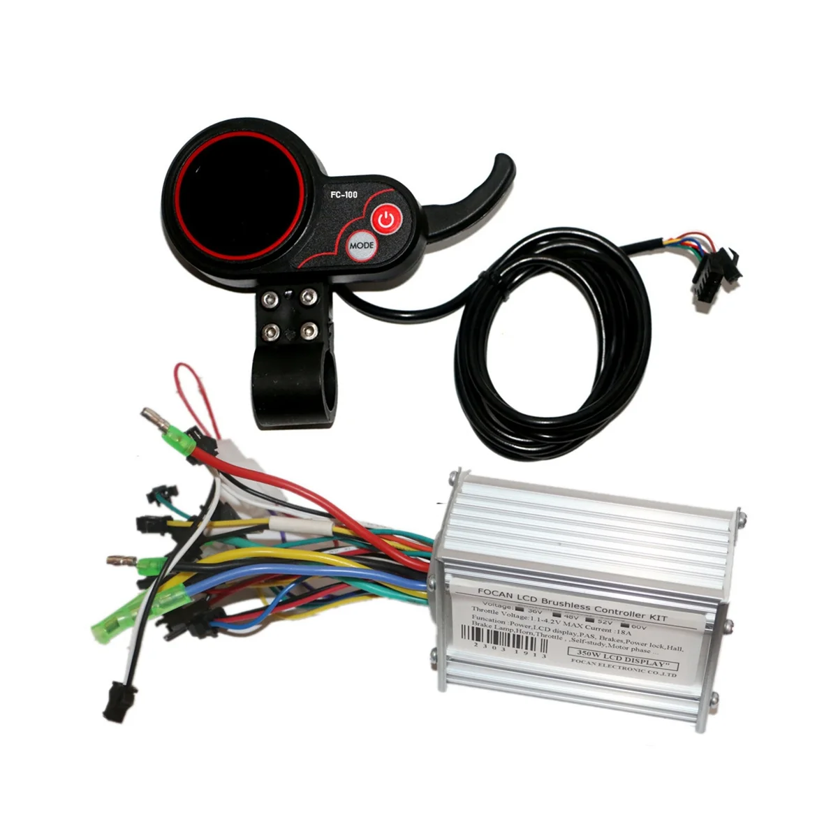 36V 48V 52V 60V 350W 18A Brushless DC Motor Controller Ebike Controller FC100 LCD Display Speedometer
36V 48V 52V 60V 350W 18A Brushless DC Motor Controller Ebike Controller FC100 LCD Display Speedometer