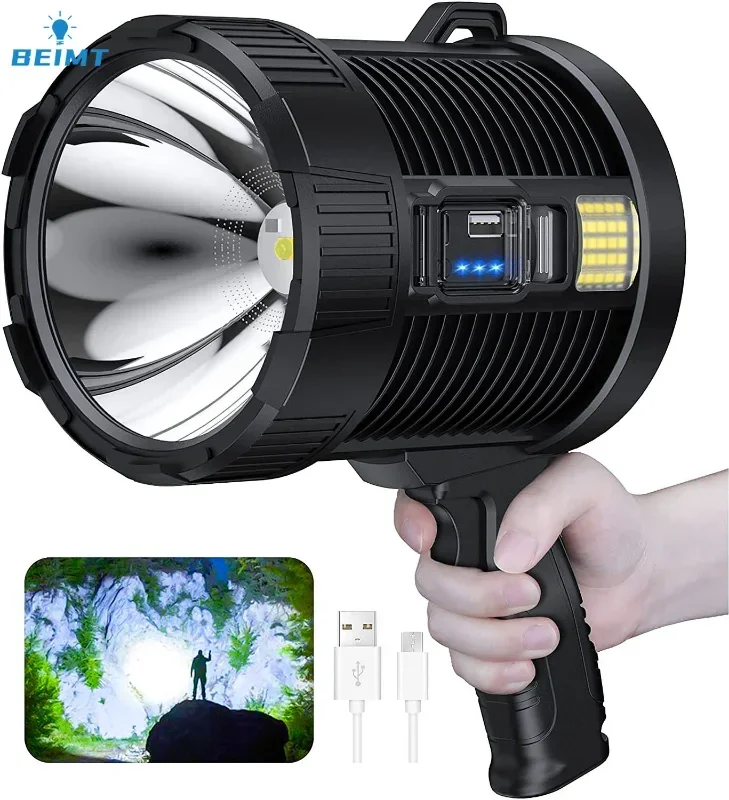 XP70 High Power Rechargeable Led Flashlight Searchlight Powerful Torch Spotlight Portable Lighting with 9000mAh Lithium Battery
XP70 High Power Rechargeable Led Flashlight Searchlight Powerful Torch Spotlight Portable Lighting with 9000mAh Lithium Battery