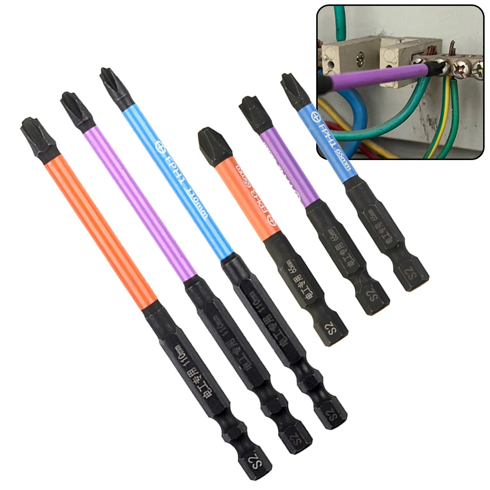 6pcs 65mm 110mm Special Slotted Cross Screwdriver Bit FPH1 FPH2 FPH3 Phosphating Rust Proof Bit For Electrician Tools
6pcs 65mm 110mm Special Slotted Cross Screwdriver Bit FPH1 FPH2 FPH3 Phosphating Rust Proof Bit For Electrician Tools