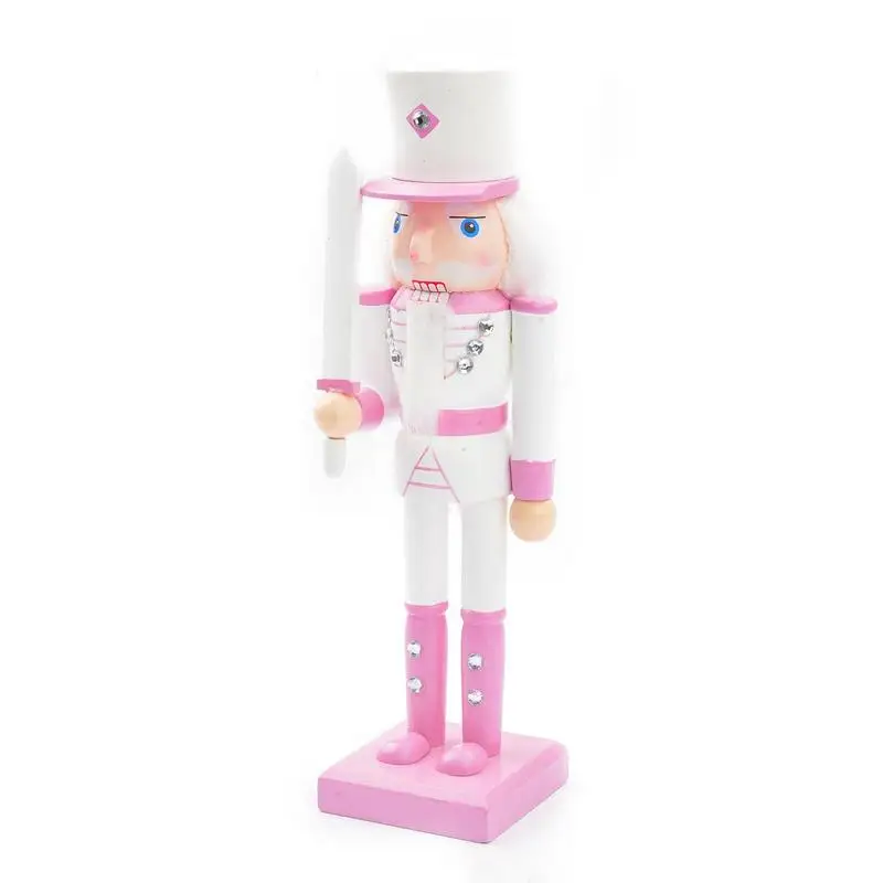 

Pink Nutcracker Ornaments 25cm/9.8inch Christmas Traditional King Soldier Decorations Collectible Nutcracker Figures With