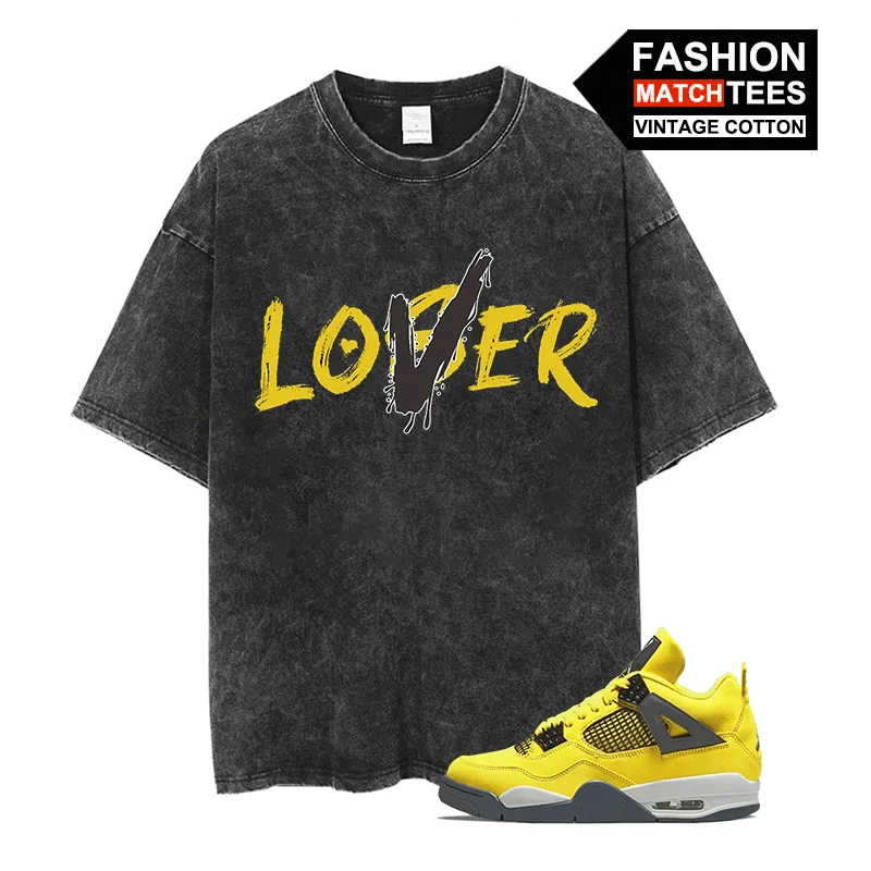 Lightning 4s Sneaker Fashion Match Tees Retro - Loser Lover Print T-shirt COTTON Oversized Black Hip Hop Streetwear Shirts Tops
Lightning 4s Sneaker Fashion Match Tees Retro - Loser Lover Print T-shirt COTTON Oversized Black Hip Hop Streetwear Shirts Tops