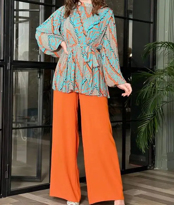 Two Piece Set for Women Outfit Summer Fashion Pleated Fashiontemperament Office Long Sleeve Shirt High Waist Wide Leg Pants Set
Two Piece Set for Women Outfit Summer Fashion Pleated Fashiontemperament Office Long Sleeve Shirt High Waist Wide Leg Pants Set