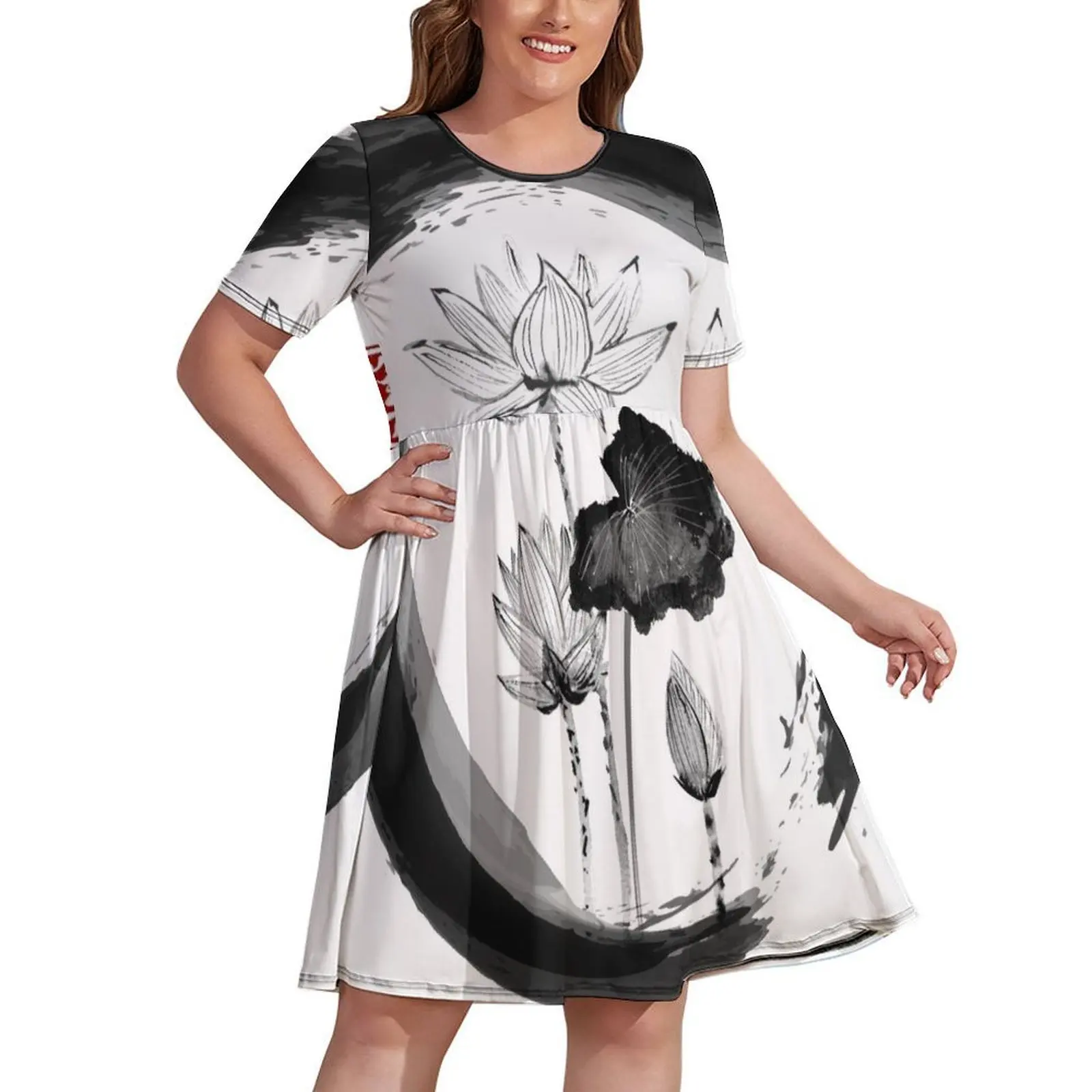 Lotus Flower - Traditional Japanese Ink Painting on Vintage Rice Paper Dress dress for woman summer dresses ladies 2024
Lotus Flower - Traditional Japanese Ink Painting on Vintage Rice Paper Dress dress for woman summer dresses ladies 2024