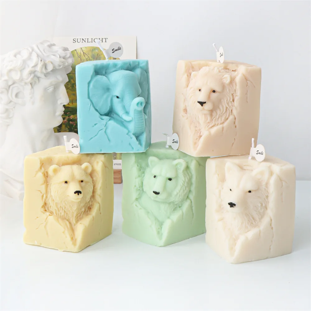 

Wolf Bear Lion Silicone Mold Gypsum form DIY Handmade Plaster Candle Ornaments Handicraft Mold Hand Gift Making Kitchen Accessor