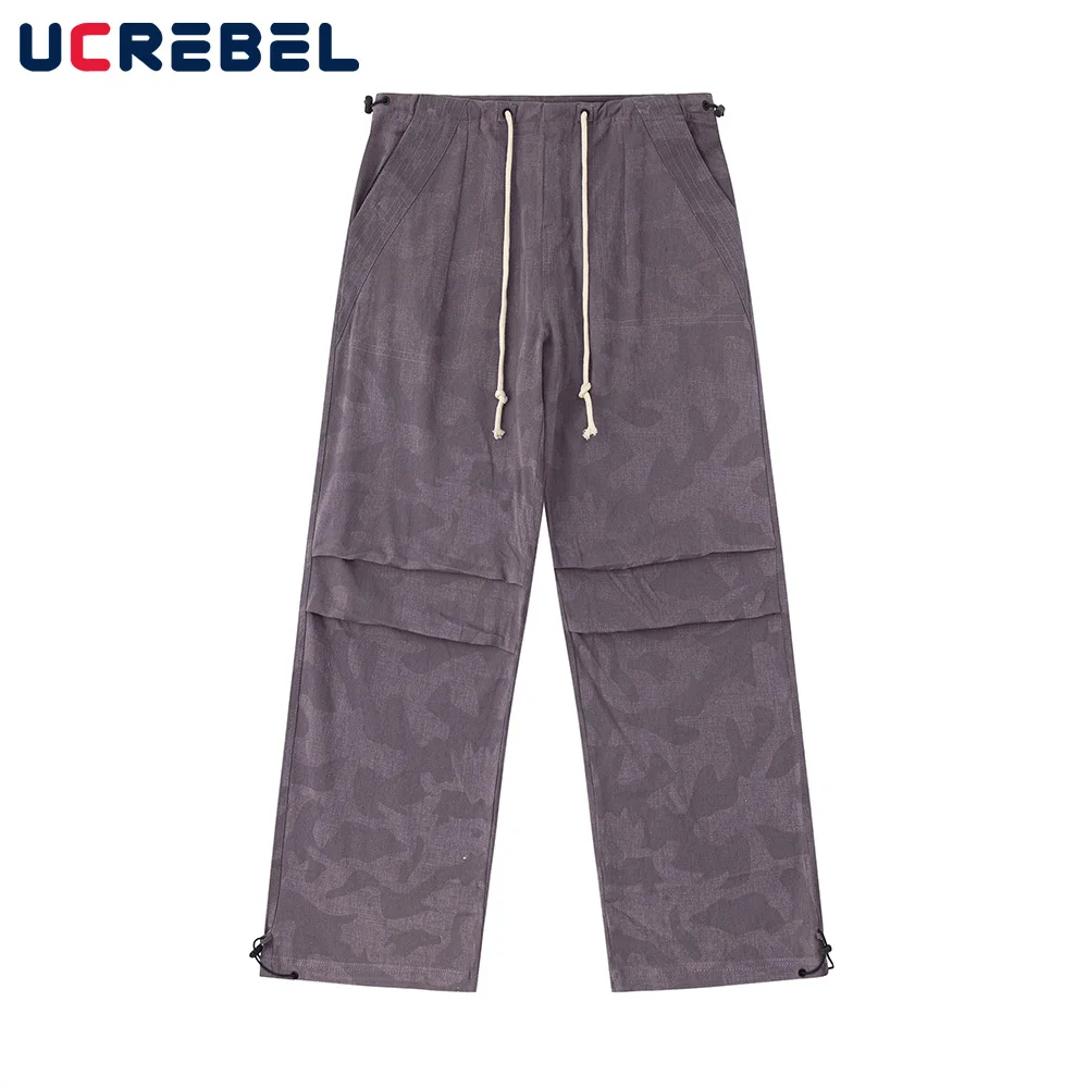 Pleated Camouflage Pants Mens Streetwear Loose Wide Leg Straight Drawstring Elastic Waist Jogger Pants Men Trousers
Pleated Camouflage Pants Mens Streetwear Loose Wide Leg Straight Drawstring Elastic Waist Jogger Pants Men Trousers