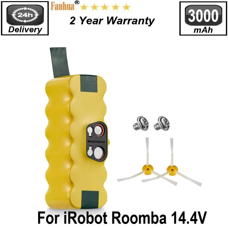 

14.4V 3Ah/4Ah Ni-MH Battery for iRobot Roomba 500 510 530 532 534 535 540 550 560 562 570 580 600 610 700 760 770 780 800 980 R3