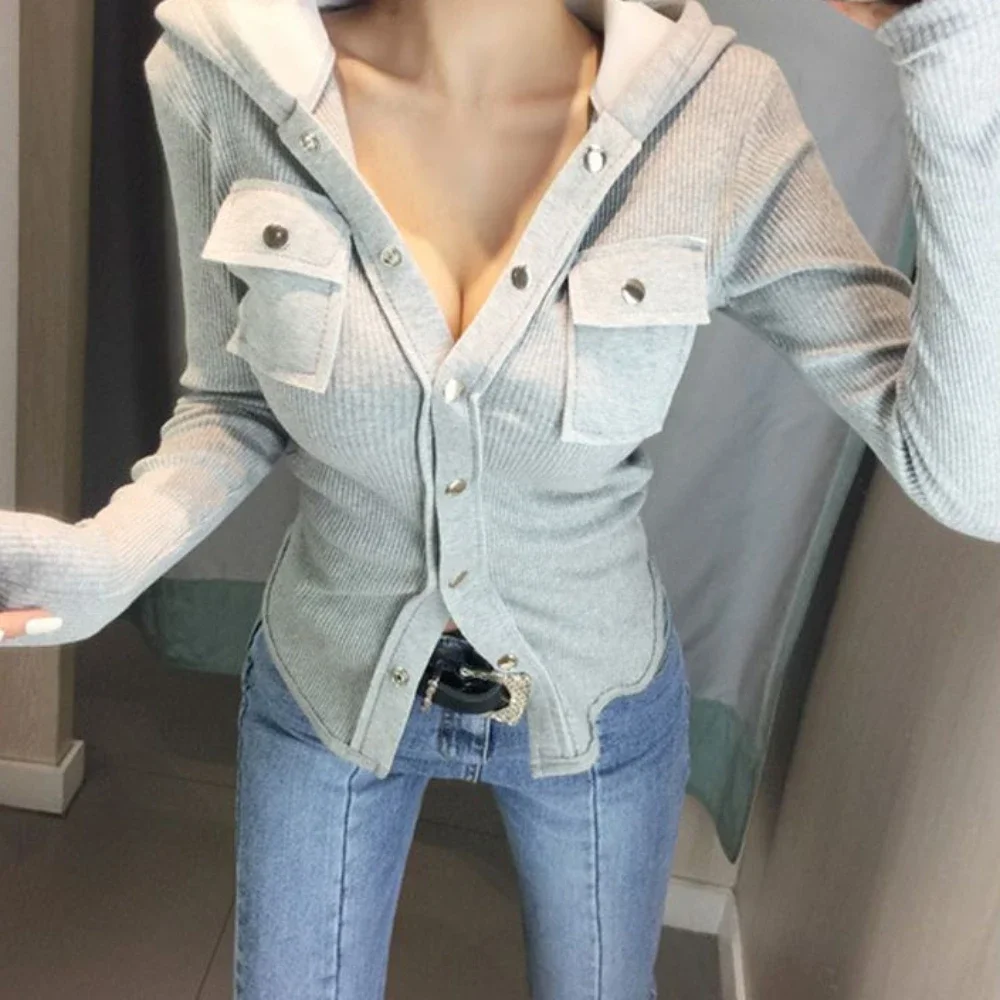 Woman Clothing Grey Women's Sweatshirt V Neck White Top Cropped Hooded Slim Hoodies M Essential Long Sleeve on Promotion Basic E
Woman Clothing Grey Women's Sweatshirt V Neck White Top Cropped Hooded Slim Hoodies M Essential Long Sleeve on Promotion Basic E