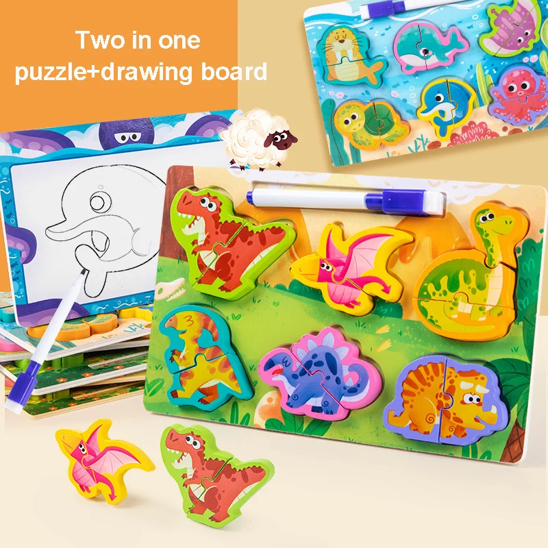 2In1 Wooden Puzzle Drawing Board Cartoon Animal Cognitive Jigsaw Puzzle Wooden Toys Learning Educational Toys for Children Gift
2In1 Wooden Puzzle Drawing Board Cartoon Animal Cognitive Jigsaw Puzzle Wooden Toys Learning Educational Toys for Children Gift