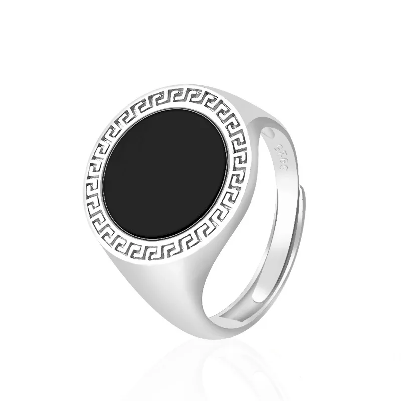 Natural Jadeite A-grade Ink Jade Round Face Ring S925 Silver Inlaid High Grade Atmosphere Adjustable Men's Jewelry Wholesale
Natural Jadeite A-grade Ink Jade Round Face Ring S925 Silver Inlaid High Grade Atmosphere Adjustable Men's Jewelry Wholesale