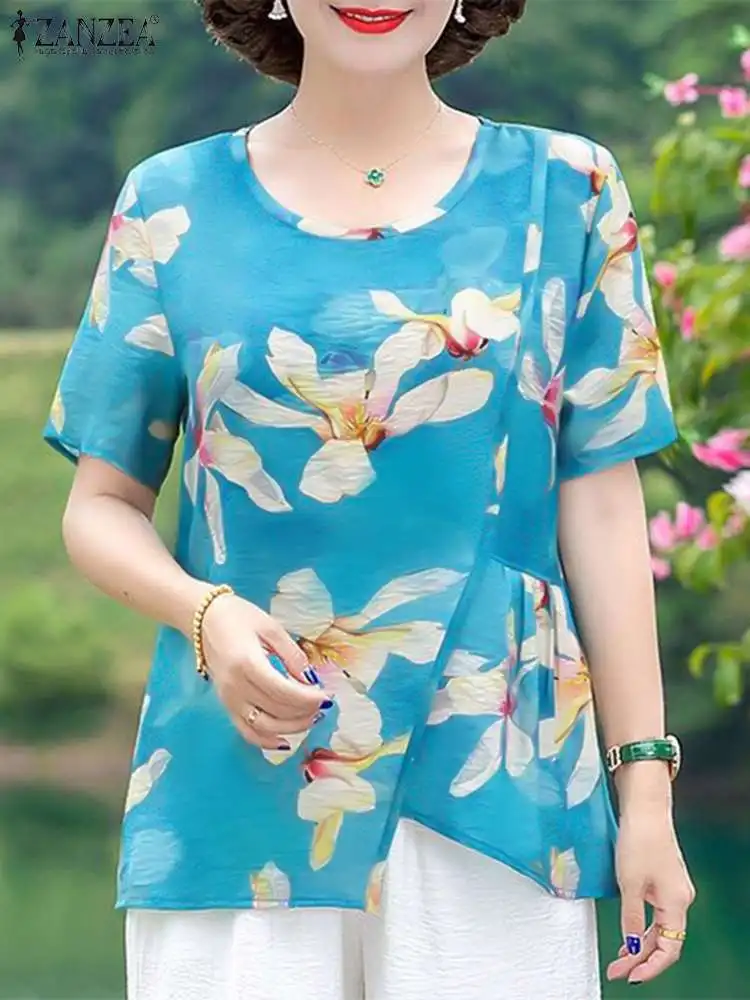 ZANZEA 2023 Summer Short Sleeve Blouses Women Casual Floral Print Round Neck Tops Irregular Stitching Blusas Holiday Tunics
ZANZEA 2023 Summer Short Sleeve Blouses Women Casual Floral Print Round Neck Tops Irregular Stitching Blusas Holiday Tunics
