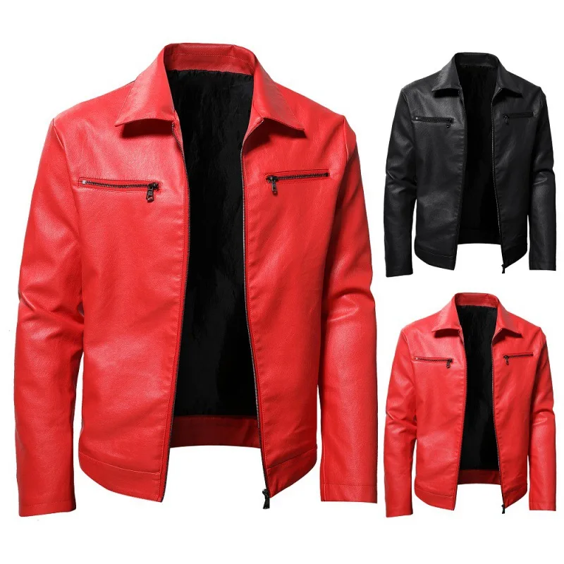 New Spring Autumn Men's Zipper Large Size Lapel Leather Jacket Men's Fashion Motorcycle Pu Leather Jacket Motorcycle Clothing
New Spring Autumn Men's Zipper Large Size Lapel Leather Jacket Men's Fashion Motorcycle Pu Leather Jacket Motorcycle Clothing