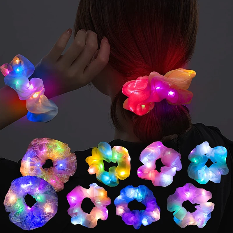 LED Luminous Hair Bands Scrunchies Women Girls Headwear Hair Rope Simple Wrist band Rings Rubber Band Christmas Hair Accessories
LED Luminous Hair Bands Scrunchies Women Girls Headwear Hair Rope Simple Wrist band Rings Rubber Band Christmas Hair Accessories