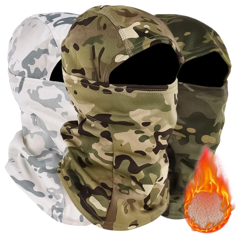 

Winter Warm Fleece Military Camouflage Balaclava Cycling Skiing Hunting Sports Windproof Warmth Headgear Hats for Men Women