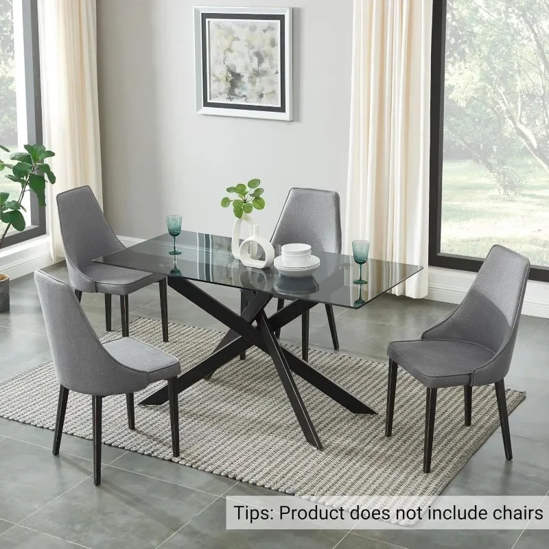 Rectangle Glass Dining Table, Tempered Glass Tabletop and Metal Tubular Legs, Modern Style Table for Home, Kitchen, Dining Room
Rectangle Glass Dining Table, Tempered Glass Tabletop and Metal Tubular Legs, Modern Style Table for Home, Kitchen, Dining Room