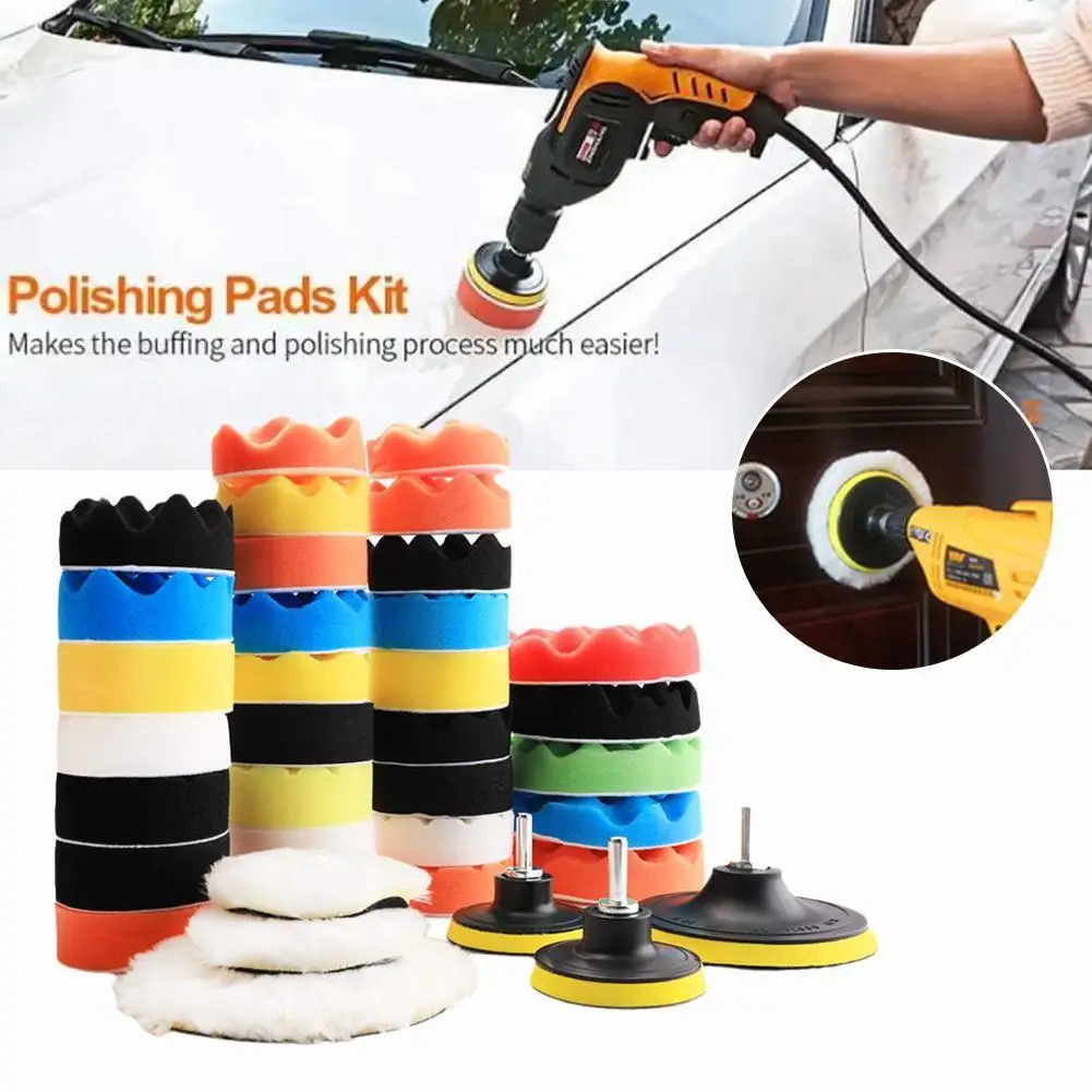 

39PCS 3.5inch Car Polishing Sponge Pads Kit Buffing Waxing Foam Pad Buffer Set Polisher Machine Wax Pad For Removes Scratcher