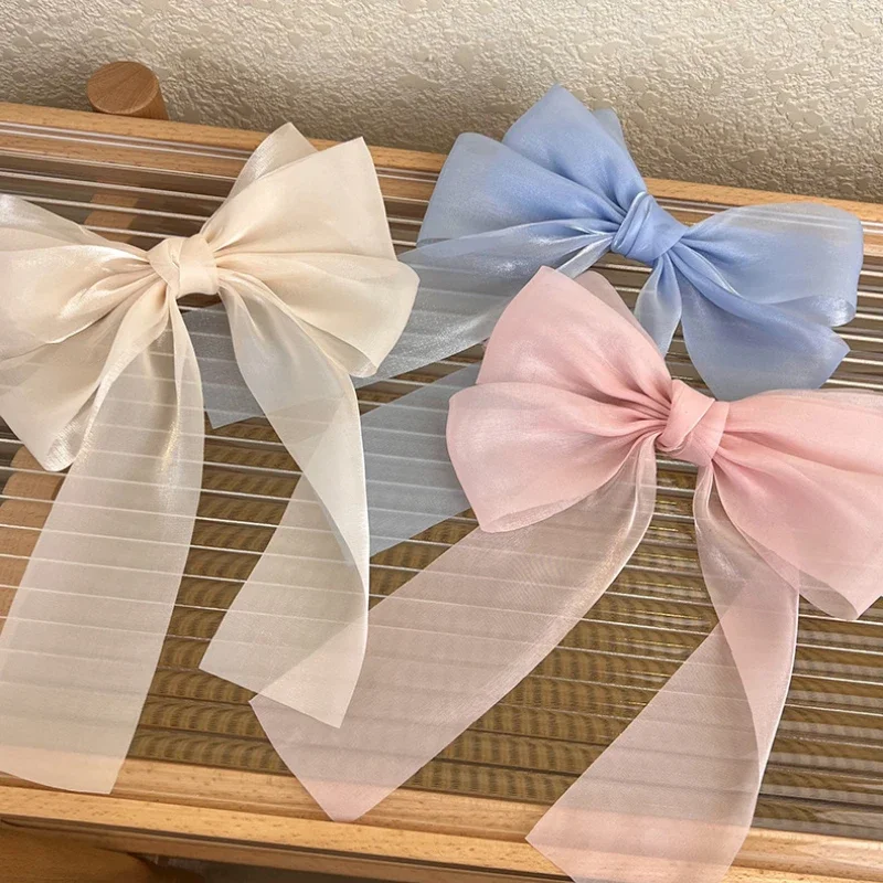 Korean Streamer Organza Oversized Bowknot Hair Barrette Women Silky Ribbon Bow Hair Clips Solid Color Ponytail Holder Grips
Korean Streamer Organza Oversized Bowknot Hair Barrette Women Silky Ribbon Bow Hair Clips Solid Color Ponytail Holder Grips