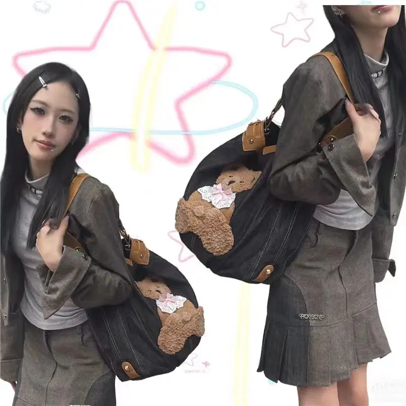 Japanese Harajuku Leisure Versatile Little Bear Spicy Girl Underarm Bag Large Capacity Commuting Class Women's Shoulder Bag Y2k
Japanese Harajuku Leisure Versatile Little Bear Spicy Girl Underarm Bag Large Capacity Commuting Class Women's Shoulder Bag Y2k