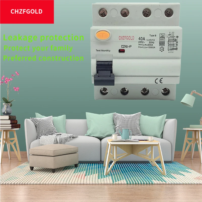 Residual leakage circuit breaker 2P / 4P 63A 30mA 100mA 300mA type B 10KA RCCB RCD
Residual leakage circuit breaker 2P / 4P 63A 30mA 100mA 300mA type B 10KA RCCB RCD