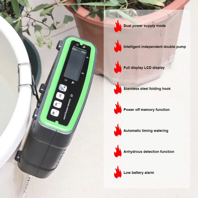 Smart Watering Device Dual Independent Control Water Free Detection Timer Lcd Screen Display Watering Tool Irrigation Pump 5v
Smart Watering Device Dual Independent Control Water Free Detection Timer Lcd Screen Display Watering Tool Irrigation Pump 5v