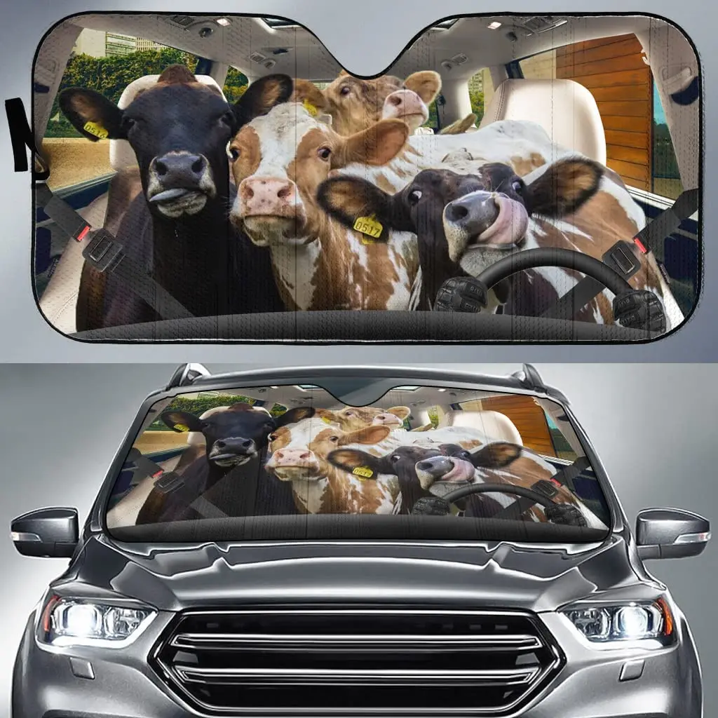 Funny Cow Car Sun Visor Front Windshield with Curtain Cover Car Sun Window Sun Shade Curtains Keep Your Car Cool 57x27.5 Inches
Funny Cow Car Sun Visor Front Windshield with Curtain Cover Car Sun Window Sun Shade Curtains Keep Your Car Cool 57x27.5 Inches
