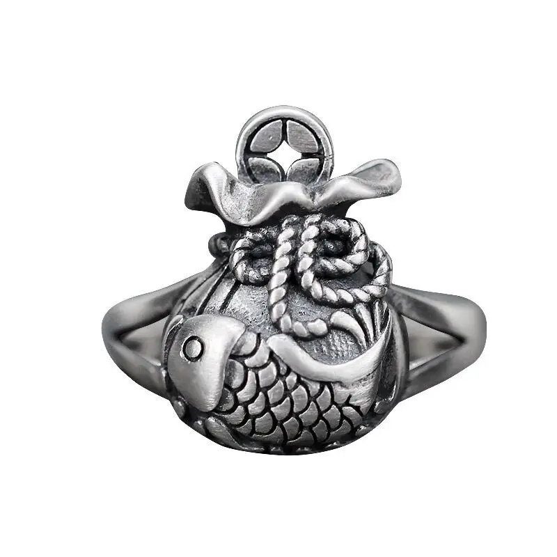 Carp Lucky Bag Ring Personality Design Trend Finger Ring for Men Women Charms Casual Couple Party Fashion Jewelry Carp Lucky Bag Ring Personality Design Trend Finger Ring for Men Women Charms Casual Couple Party Fashion Jewelry