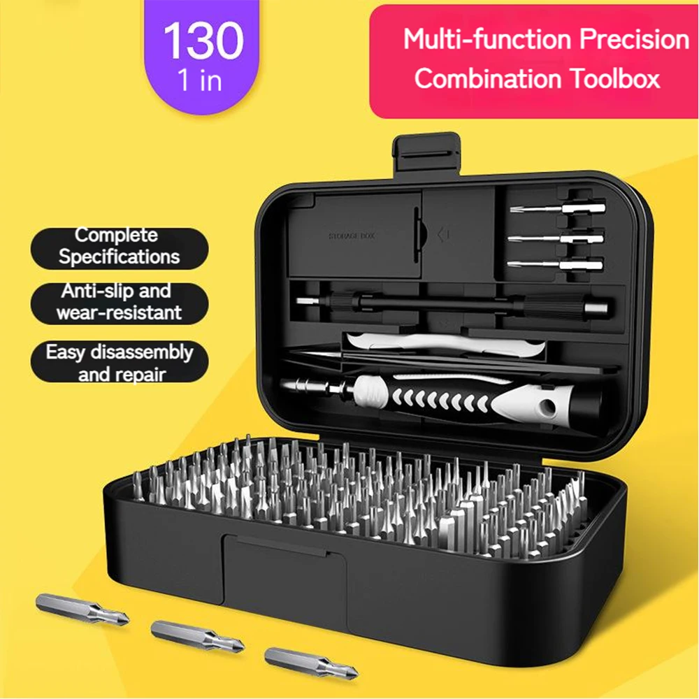Precision Screwdriver Set 130 In 1 CR-V Multifunctional household precision maintenance Magnetic Screw Bits Combination Tool
Precision Screwdriver Set 130 In 1 CR-V Multifunctional household precision maintenance Magnetic Screw Bits Combination Tool