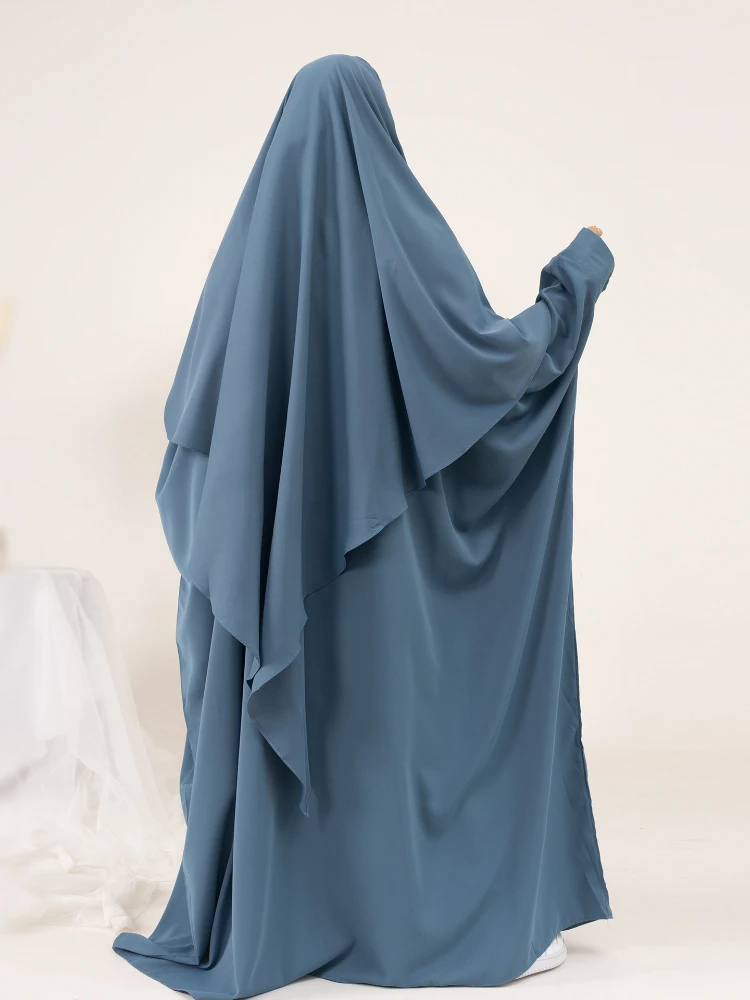 

Eid Prayer Garment Muslim Dress Khimar Set 2 Piece Women Nida Abaya Party Morocco Ramadan Kaftan Islam Dubai Arab Long Robe 2024