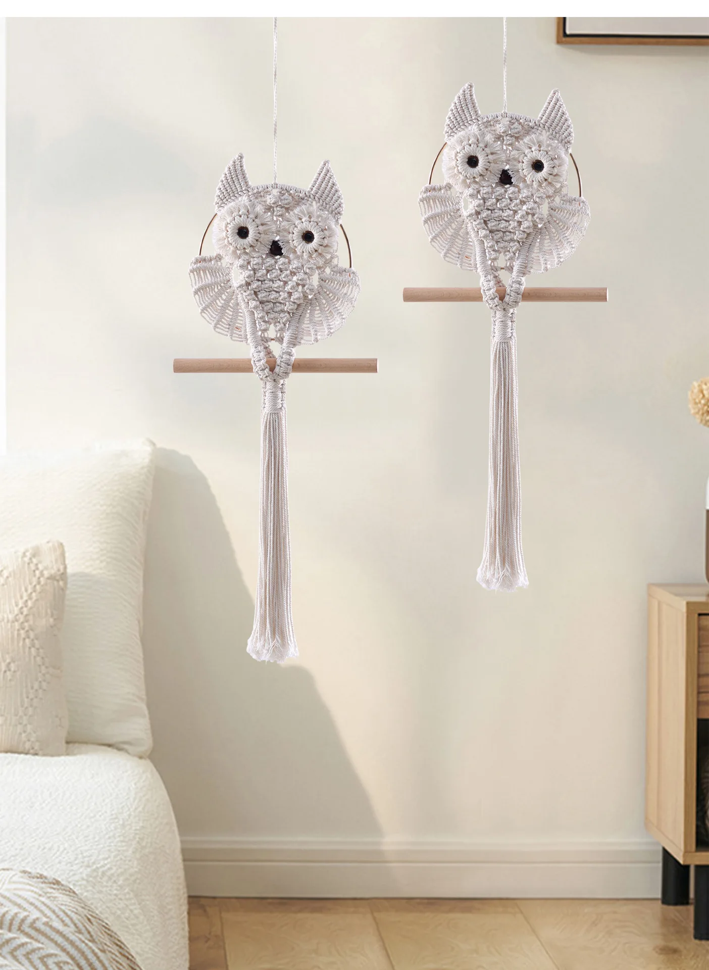 White Cotton Owl Wall Carpet Handmade Hanging Decor 3 S8f88b7f8d9aa4e5dad54f4e1cf3691a2R