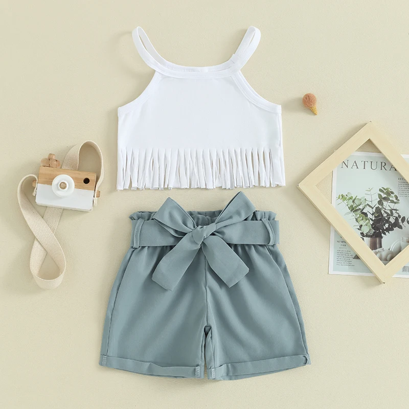 Toddler Baby Girl Summer Clothes Sleeveless Tassel Halter Crop Top Belted Shorts 2Pcs Casual Outfit
Toddler Baby Girl Summer Clothes Sleeveless Tassel Halter Crop Top Belted Shorts 2Pcs Casual Outfit