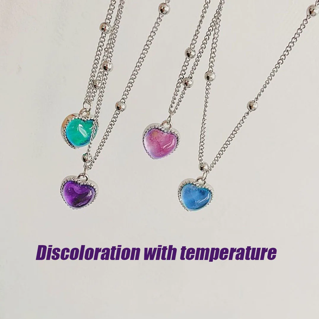 Feeling Emotional Sensitive Discoloration Love Pendant Necklace Stainless Steel Beaded Chain Necklace Gift Jewelry New Fashion
Feeling Emotional Sensitive Discoloration Love Pendant Necklace Stainless Steel Beaded Chain Necklace Gift Jewelry New Fashion