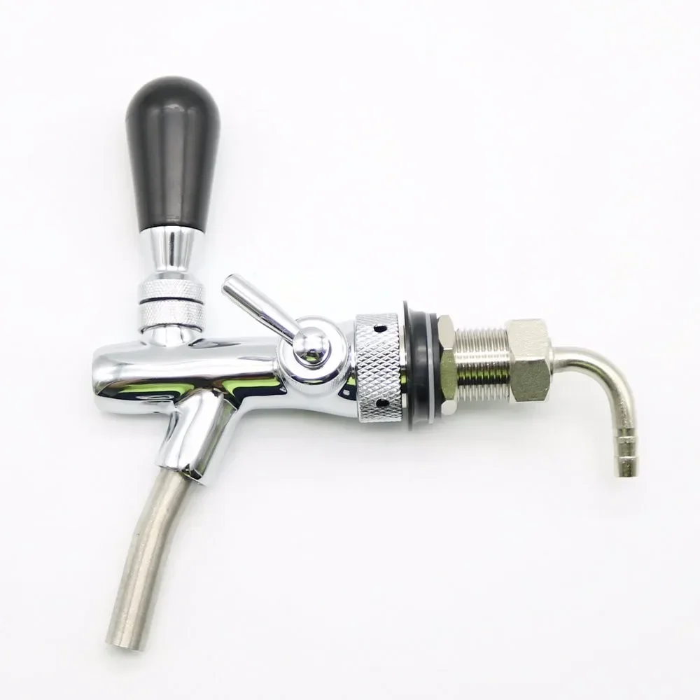 

G5/8 Beer Faucet Adjustable Draft Beer Faucet Shank With Chrome Plating Tap Flow Controller For Keg Tap Homebrew Dispenser
