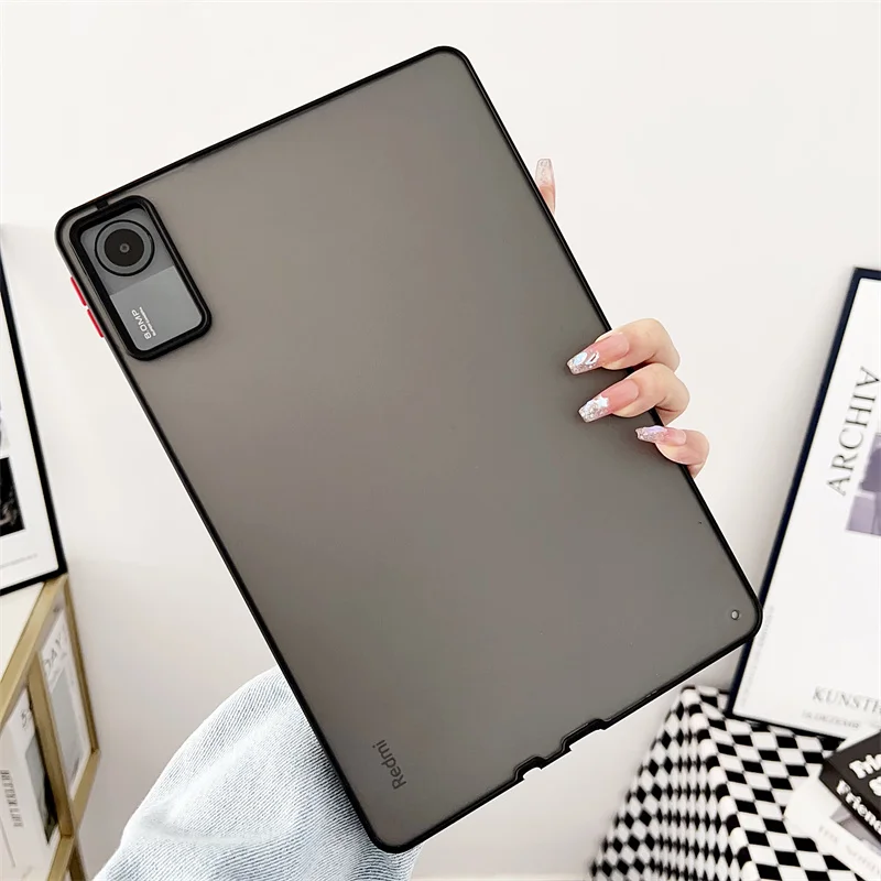 

For Xiaomi Redmi Pad SE Case 2023 Tablet Case 11inch PC+TPU Shockproof Back Cover Two Colors Protective Shell+Gift
