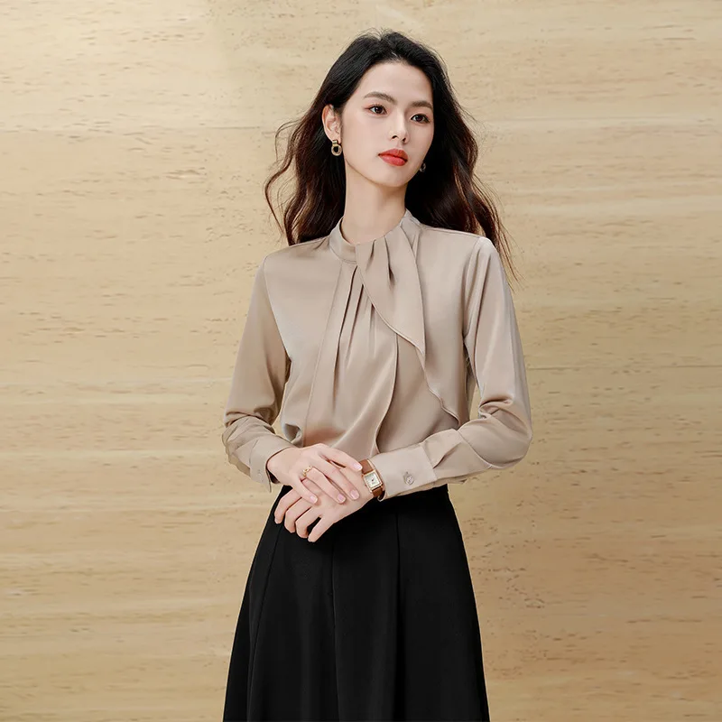 

Long Sleeve Elegant Blouses Shirts OL Styles for Women Professional Ladies Office Work Wear Tops Clothes Plus Size 4XL